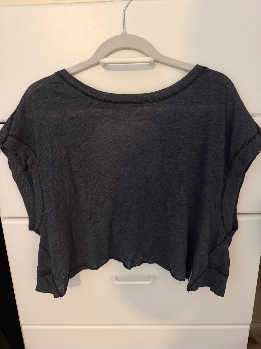 FP Movement by Free People Charcoal Boxy Crop Tee